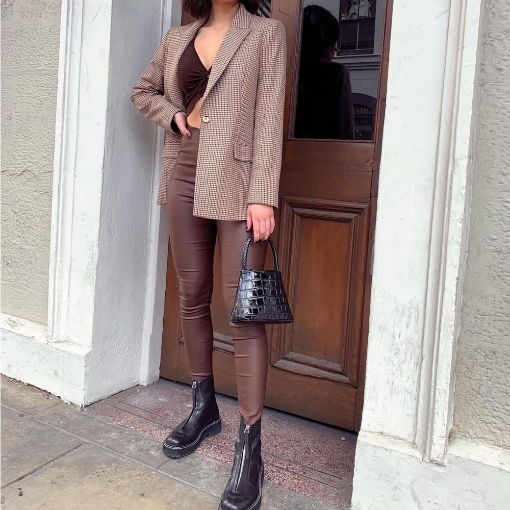 White|Closet After Dark Chocolate Leather Pants
